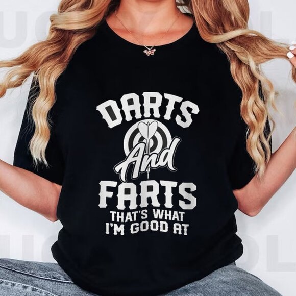 Funny Darts T Shirt Darts And Farts That_s What I_m Good At joke gift - Picture 1 of 4